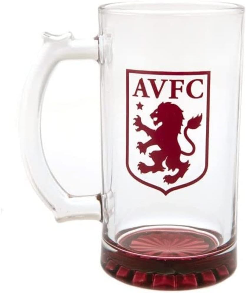 Aston Villa FC Crest Beer Stein (One Size) (Clear/Claret Red)