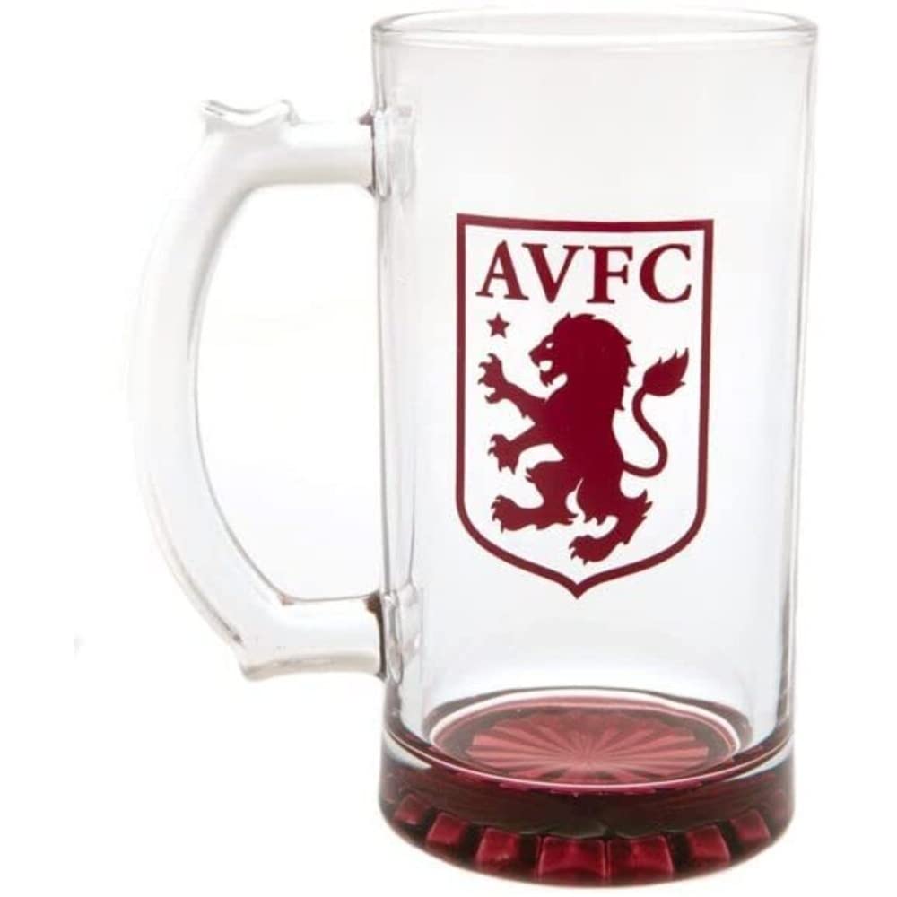 Aston Villa FC Crest Beer Stein (One Size) (Clear/Claret Red)
