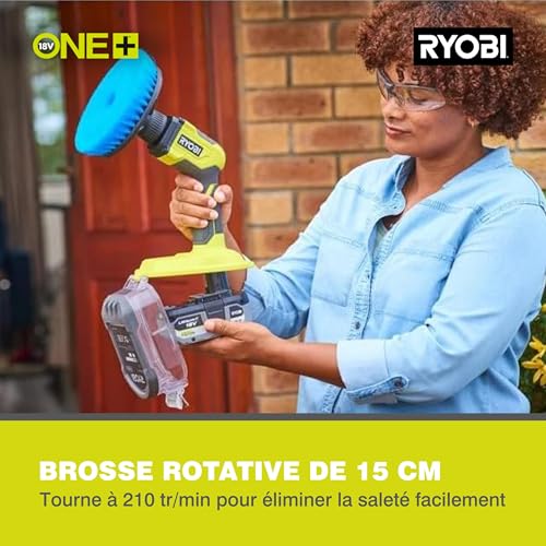 RYOBI Brosse motorisée 18V ONE+ diam. 150 mm 210 trmin protection batterie IPX7 Livrée avec 1 brosse moyenne R18CPS 0 - vue 8