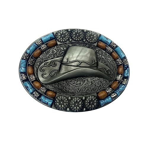DTSMEOIC Turquoise Horse Belt Buckles, Vintage Western Cowboy Celtic Belt Buckle,Gift for Men Women (6)