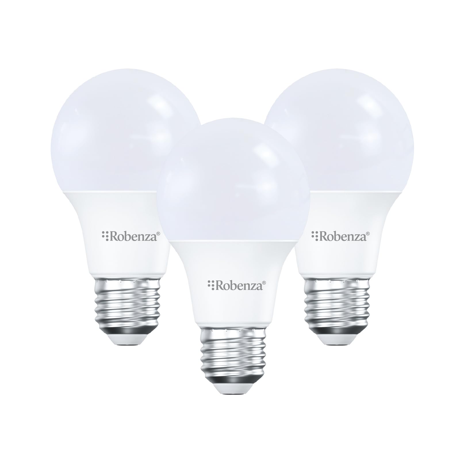 Robenza LED GLS Light Bulb E27 Edison Screw, 8.5W (60W Equivalent), 806 Lumens, 3000K Bright Warm White, Large ES Cap Energy Saving A60 Standard Ceiling Lighting Bulb, Non-Dimmable, Pack of 3