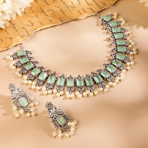 Image of Rubans Oxidised Necklace Set Jewellery Gift for Women & Girls
