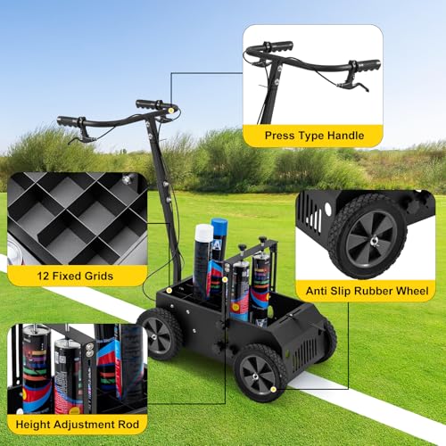 LMYYGOO Parking Lot Striping Machine, Single & Double Line Switch, Adjustable Width 3.9"-5.1", Height Adjustable Line Striper for Inverted Spray Paint, for Roads, Warehouses & Parking Spaces by LMYYGOO - Image 5