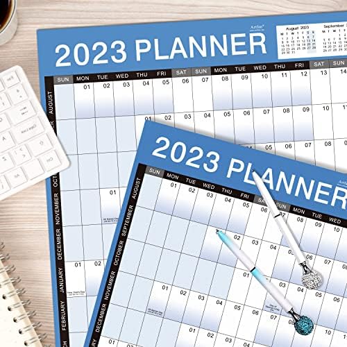 Wall Planner 2023 - A1 Large Year Planner 2023 from Jan. 2023 to Dec. 2023, Yeraly Planner 2023 with Thick Paper, 34.8" x 23", XLarge, Blue by Artfan