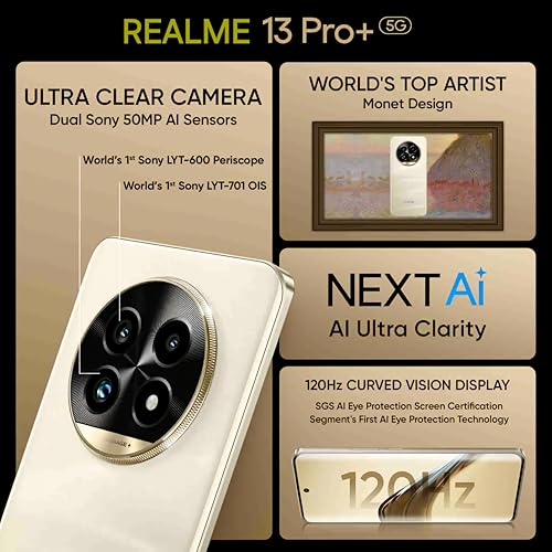 REALME 13 Pro+ 5G (Monet Gold, 12GB RAM, 256GB Storage) | Upto 24GB Dynamic RAM | Snapdragon 7s Gen2 Processor | 6.7" Curved Display |... - Image 5
