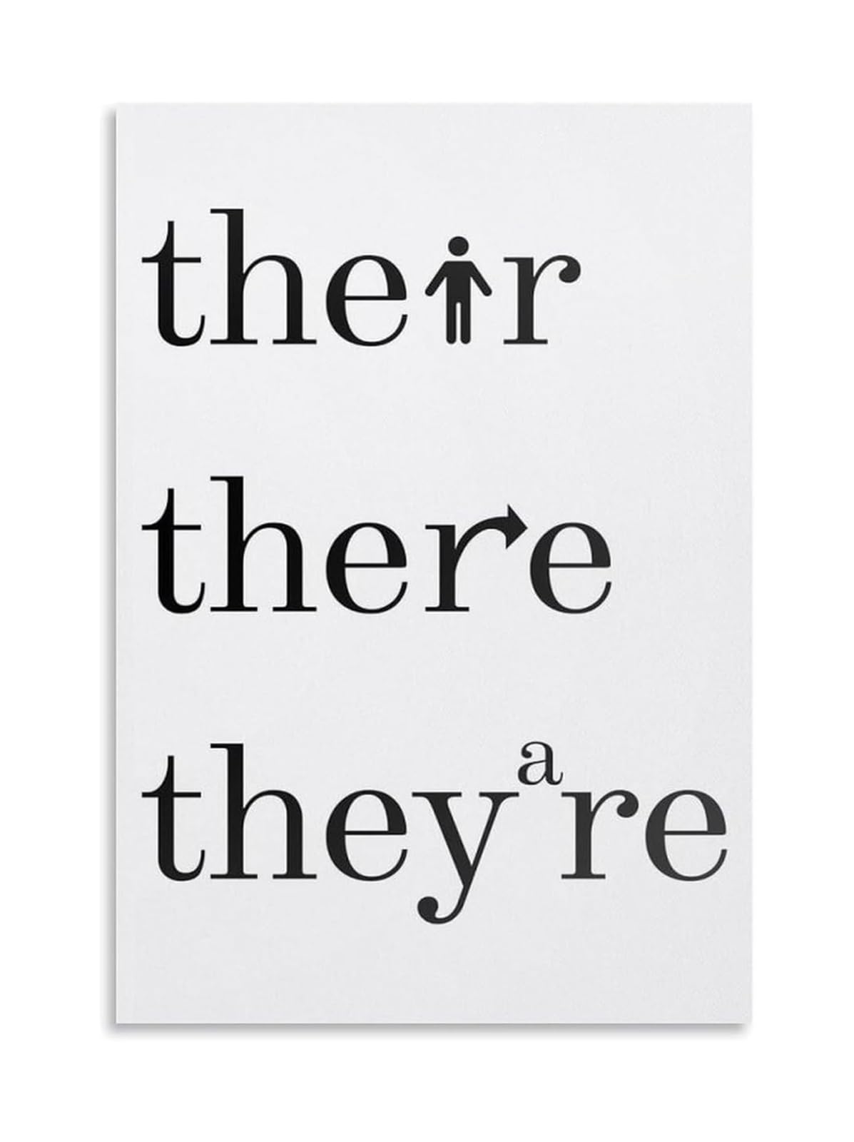 LLBOGRGGN Their There They're Grammar Police Poster, Funny English Teacher Gift, Humorous Typography Wall-Art for Office Classroom Decor(Unframed,08X12inch(20X30cm))