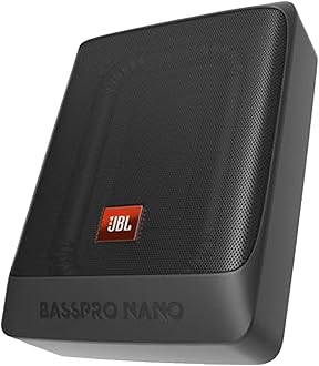 BASSPRO Nano - 100W RMS Ultra-Compact Under Seat Powered Subwoofer with Bass Volume Remote Control. Rugged All-die-cast Aluminium Enclosure Design.