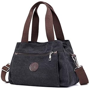 DOURR Hobo Handbags Canvas Crossbody Bag for Women, Multi Compartment Tote Purse Bags