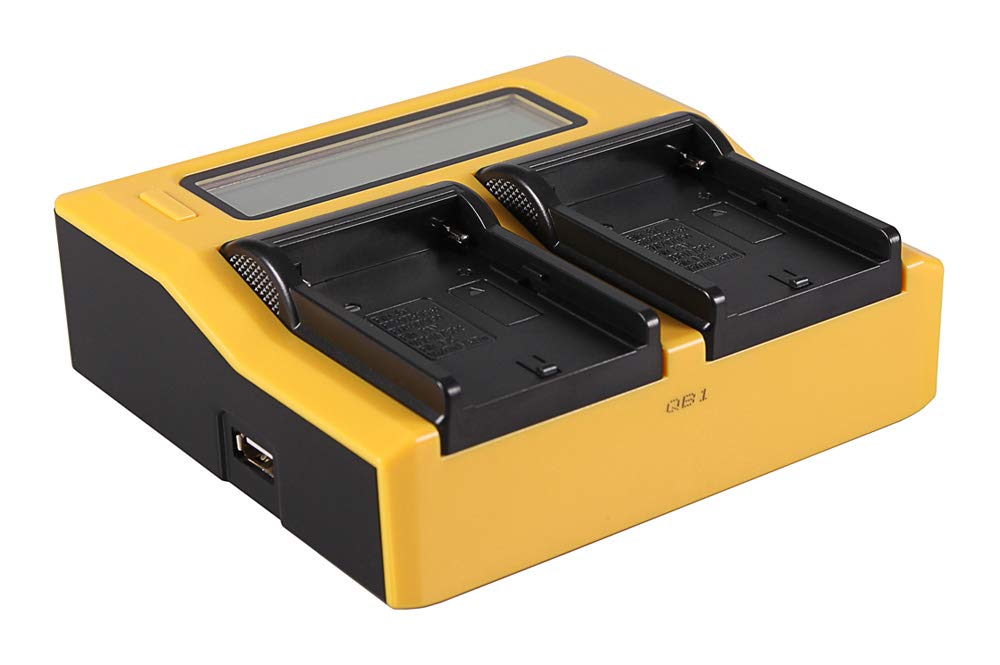 2 x Batería NP-F750 4400 mAh + Cargador Dual para Yongnuo LED YN160, YN300, YN160 II, YN600, YN- 300, YN- 600, YN160S, YN1410, YN140 Cámara Luz Lámpara de vídeo – 4400 mAh Li-Ion