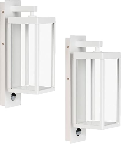 Miniatura 9 de Lámpara de pared para exteriores, con sensor de movimiento, luz de porche para casa, lámpara LED moderna de 15 pulgadas, color negro, linterna