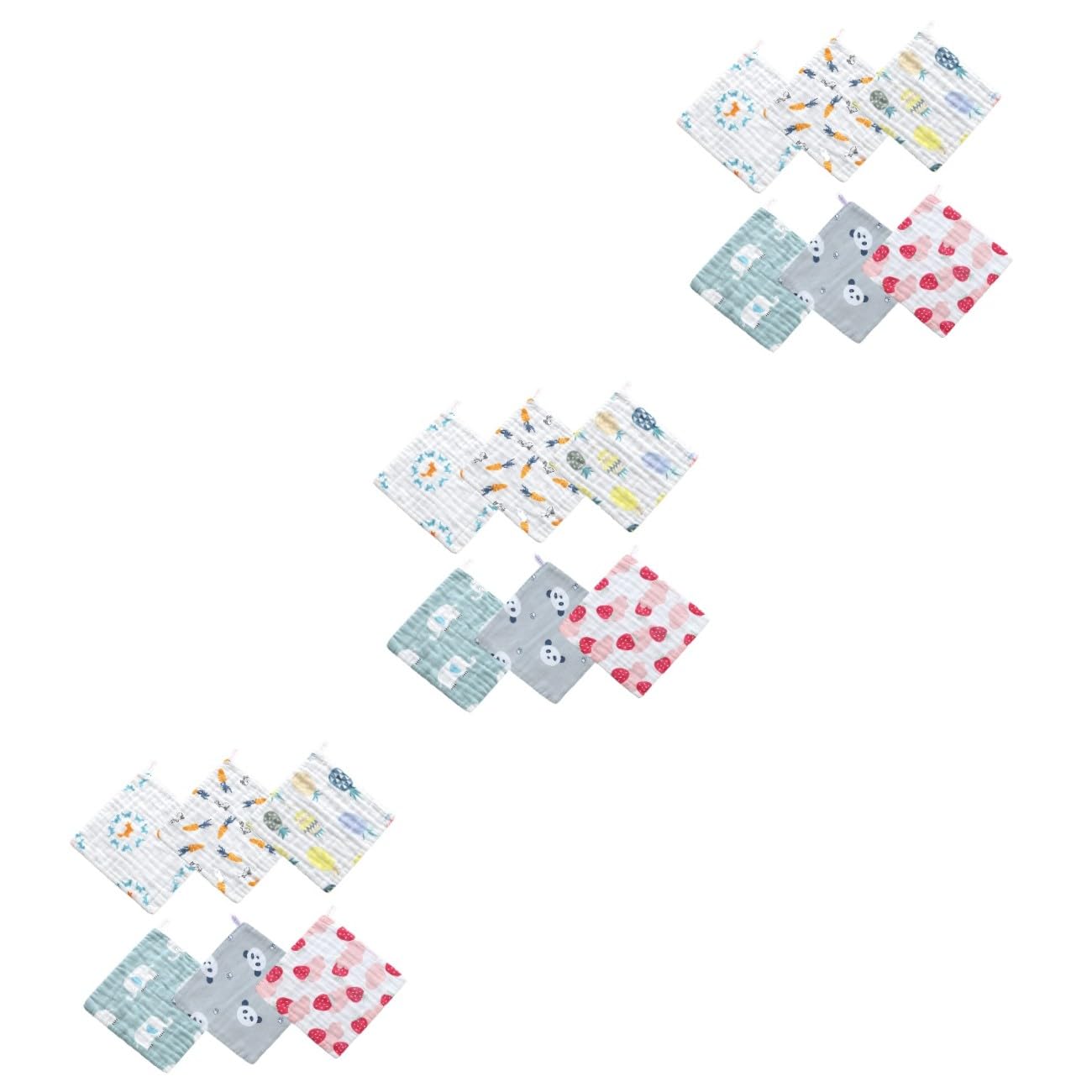 VICASKY 18piezas Toallas De Algodón Lavables Para Bebés Toallas De Cara Cuadradas Para Recién Nacidos Aleatorios