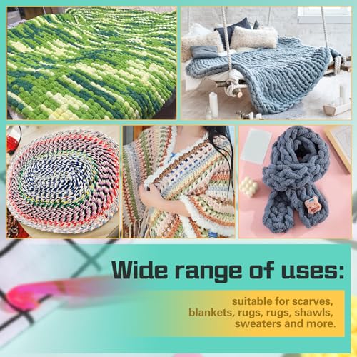 Image of QMNNMA 10 mm Crochet Hook, Large Crochet Hooks for Chunky Yarn | Ergonomic Crochet Hooks for Arthritic Hands, Ergonomic Knitting Needles Crochet Needle for Beginners and Crocheting Yarn