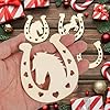 Lesnala 48Pcs Unfinished Wood Horseshoe Cutout Crafts Herraduras para Decoracion for Wedding Party Birthday DIY Supplies Discs Slices Home Ornament 4 Styles #3
