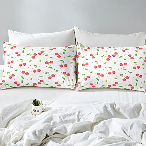 Feelyou Conjunto de cama vermelho cereja para meninas, conjunto de edredom para crianças, meninos e