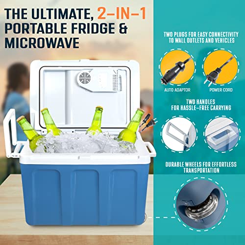 K-Box Electric Cooler & Warmer With Wheels & Handle |48 Quart (45 L) Portable Thermoelectric Fridge For Vehicles & Trucks| 110V Ac Home Power Cord & 12V Car Adapter For Camping, Travel & Picnics #TOP1