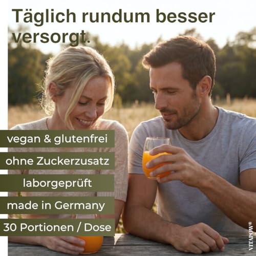 Multivitamin Pulver + Magnesium, Zink & Selen - Vitamine A-Z hochdosiert - Immunsystem stärken - hochwertige Mikronährstoffe - ohne Zuckerzusatz - vegan - in Deutschland hergestellt - ACE Geschmack – Bild 4