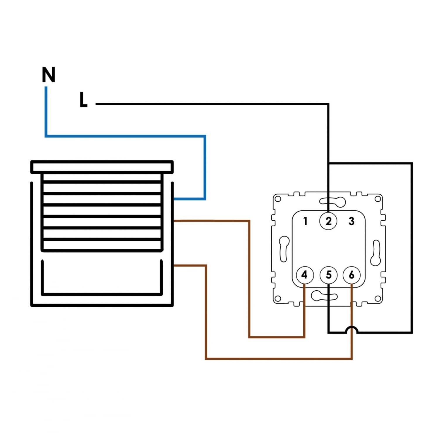 ILUMINASHOP ® Mecanismo pared Empotrable con Marco, 100-250V AC, Mecanismo Eléctrico 85x85mm, Fácil Instalación, Fácil de Limpiar (Pulsador Doble Para Persianas Automáticas, Blanco PC)