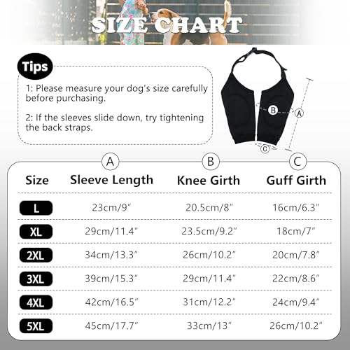 Image of Dog Elbow Protector for Front Leg Calluses, Dogs Joint Recovery Sleeve for Prevent Licking, Adjustable Dogs Elbow Pads Pet Leg Wound Care, Dog Knee Brace Protector Pads for Canine Sprain Arthritis，L