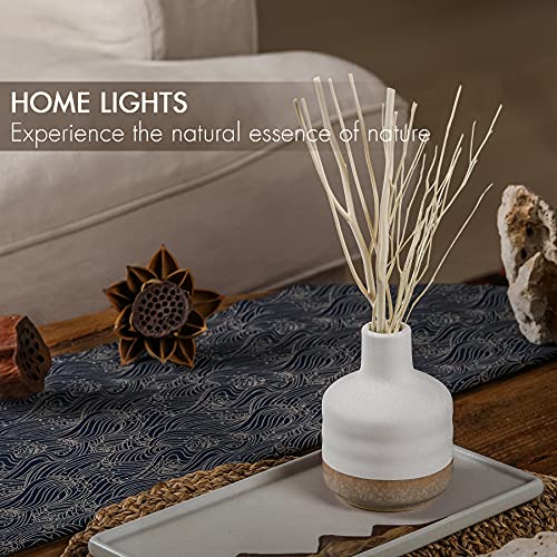 Homelights Reed Diffuser For Home, Natural Sticks Aromatherapy Oil Set, Ceramic Bottle, White Musk Fragrance Decorative Aromatherapy Diffuser, 150Ml/5.12 Fl.oz #TOP1