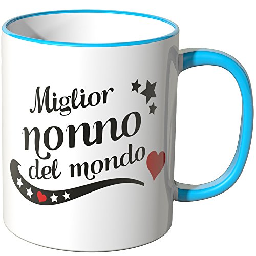 WANDKINGS Tazza, Scritta Miglior Nonno del Mondo - Blu