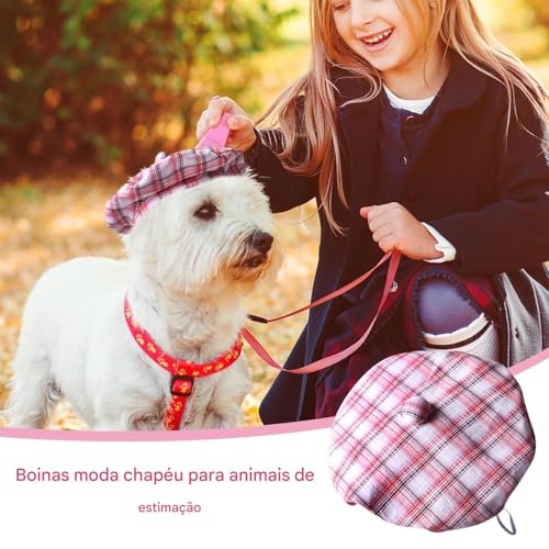 Chapéu Para Cachorro - Chapéu de Moda para Animais - Boina Francesa de com Tira Ajustável para Cães