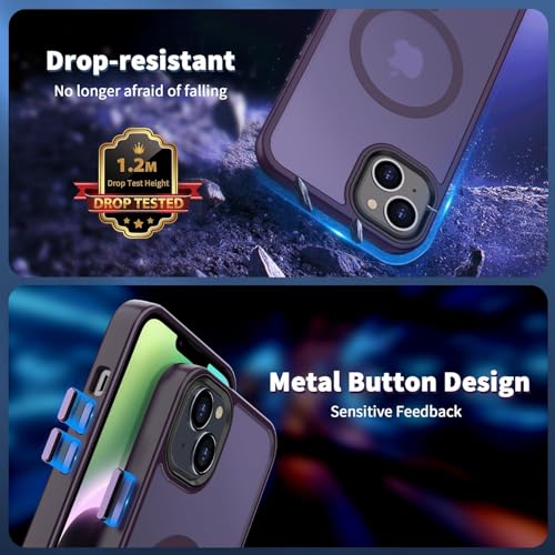 Image of iPhone 13 Magsafe Hard Back Case | Matte Design & 360 Protection | Military-Grade Apple iPhone 13 Cover | Strong Magnet Back - Purple