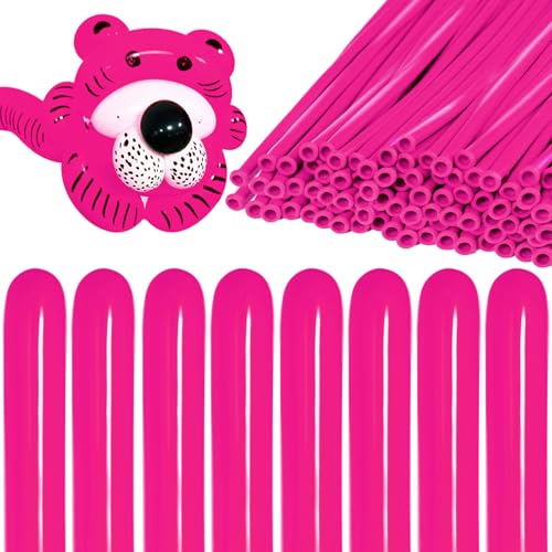 Image of 260 Hot Pink Long Balloons for Balloon Garland Thickening Skinny Latex Twisting Animals Modeling Christmas Birthday Wedding Party Festival Decorations 100pcs