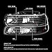 DNA MOTORING HL-OH-CS99-4P-BK-AB Black Amber Headlights Compatible with 99-02 Silverado 00-06 Suburban/Tahoe Bottom Bumper Lights Fit OE Grill