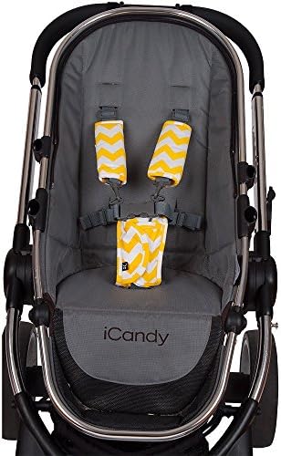 Outlook Universal Cotton Stroller Strap & Buckle Cover (Yellow Chevron)