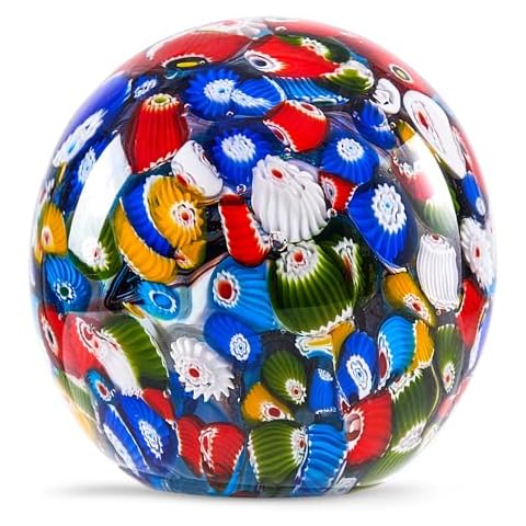 EUSTUMA Hand Blown Glass Flower Paperweight Cover