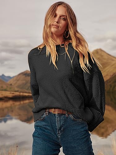 ANRABESS Women's Oversized Sweaters 2026 Long Sleeve Fuzzy Knit Casual Chunky Pullover Sweater Fall Outfits Clothes