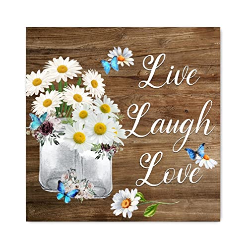 Panneau bois Live Laugh Love decoration interieure maison chambre et cuisine
