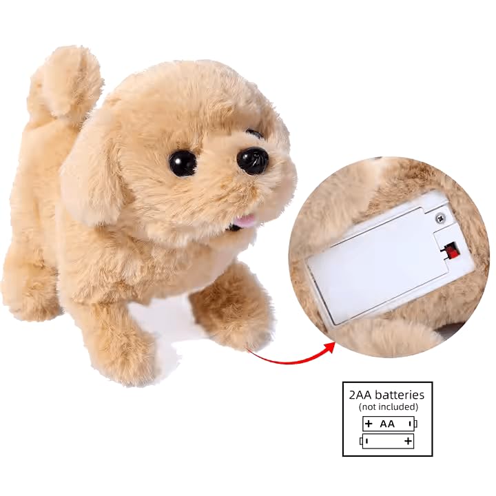 Pandaworld Joyful Jogs Pup, Plush Golden Retriever Walking and Barking Puppy Stuffed Animal, Soft Toy Dog (Battery Not Included) 2