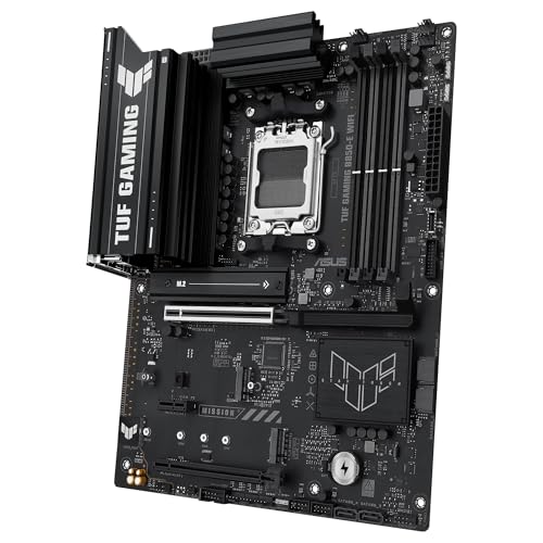ASUS TUF Gaming B850-E WiFi, AMD ATX Motherboard, 8+2+1 Power Stages, DDR5 Slot, PCIe 5.0 Ready, 3 M.2 Slots, WiFi 6E, Ethernet Realtek 2.5Gb, USB-C 20Gbps, BIOS Flashback and Aura Sync - 6