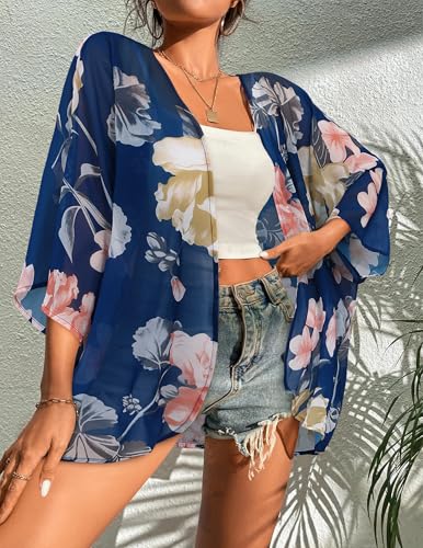 Image of BB&KK Women's Floral Kimono Summer Short Cover Ups Tops