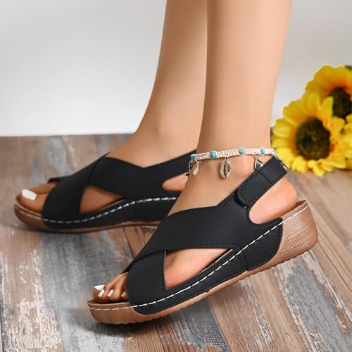 Platform Sandals Women Dressy Lightweight Arch Support Sandals Casual Crisscross Strap Open Toe Summer Shoes 20252