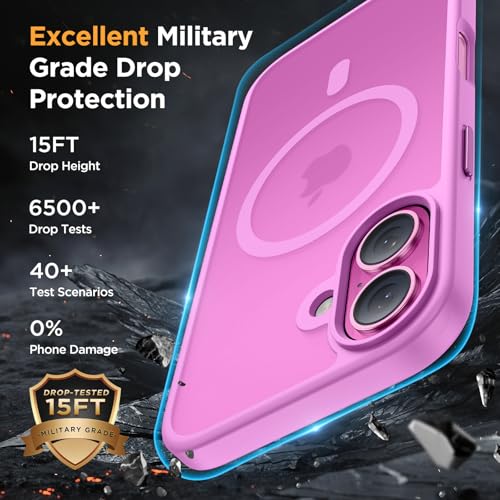 Image of Miracase Magnetic Series for iPhone 16 Case [Compatible with MagSafe] Military-Grade Protection, Anti-Fingerprint, Slim Phone Case for iPhone 16 6.1 inch - Lilac Pink