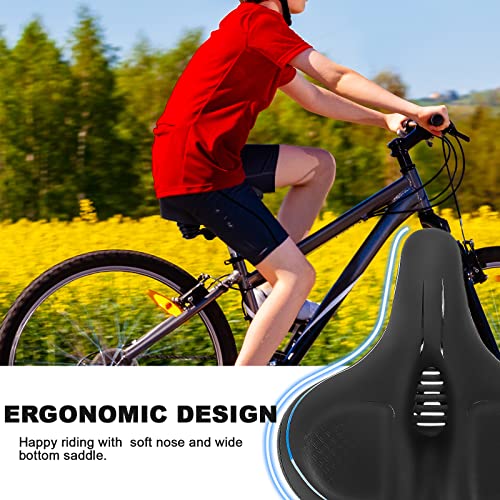 Tonbux Oversized Bike Seat For Men Women Comfort,Wide Bike Seat Cushion Replacement, Breathable Corfortable Bicycle Seat Saddle Compatible With Peloton/Exercise/Stationary/Electric/Cruiser Bikes #TOP4