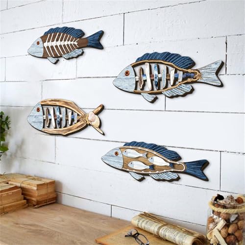 Poisson en bois pour mur vide solution déco chaleureuse cuisine rustique