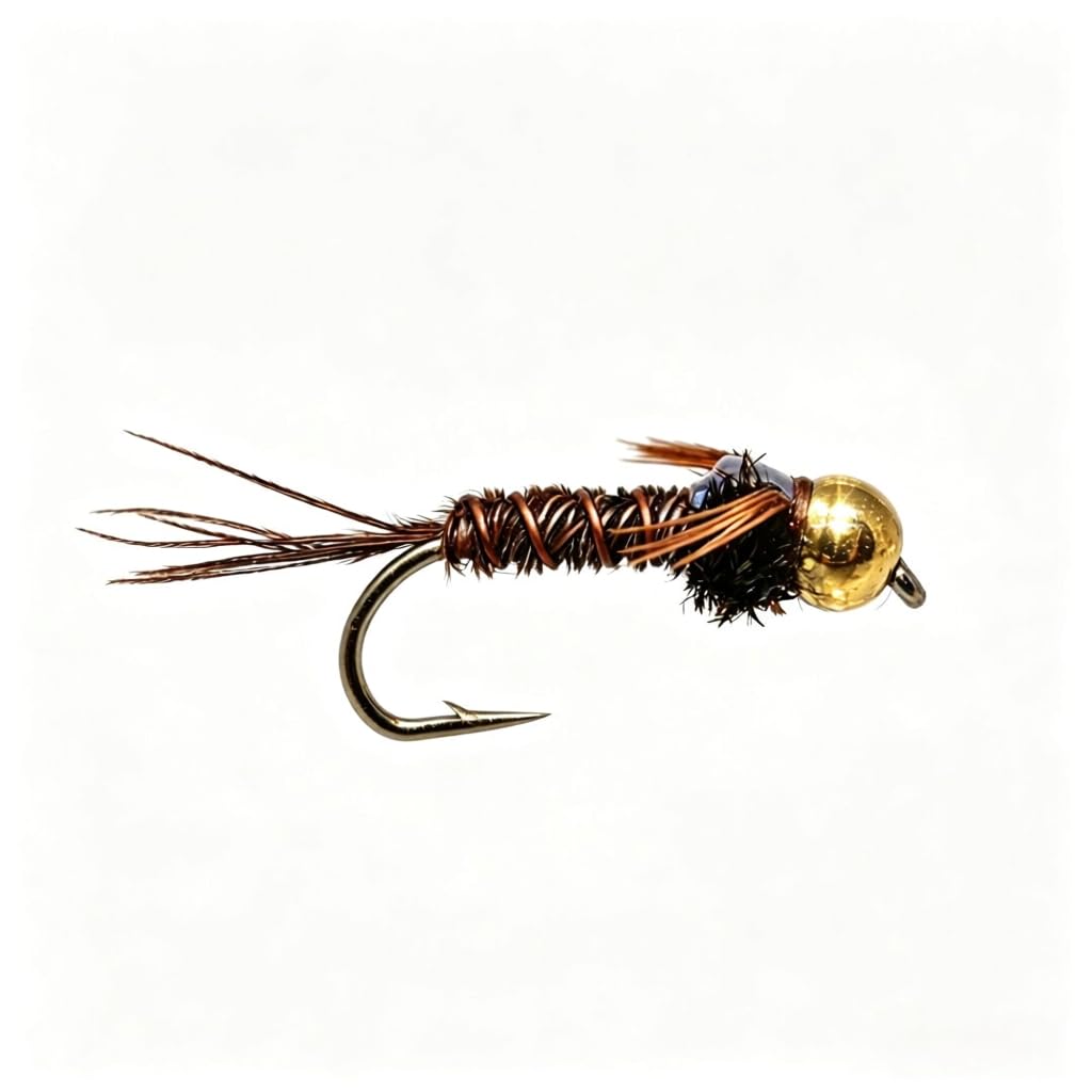 Outdoor Planet Flashback Pheasant Tail Gold Bead Nymph Fly Assortment โ 12 Pack Trout Fishing Flies, Sizes #12#14#16#18, Hand-Tied Fly Fishing Nymphs for Trout, Rainbow Trout & Brown Trout โ image 1