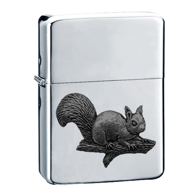 Briquet écureuil en étain fin, un accessoire vintage chargé de souvenirs