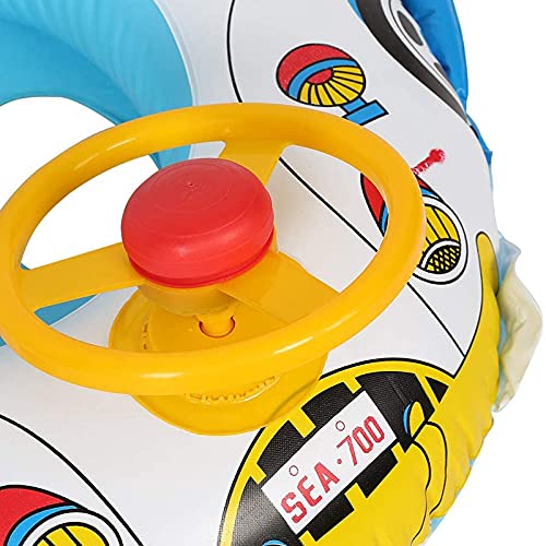 JYCAR Opblaasbare zwemmen Float Seat Boat, Water Zwemmen Ring Drijvende Boot, Opblaasbare Float Car met Stuurwiel… - Image 4