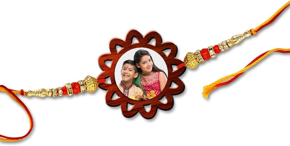 Foto Factory Gifts® Personalized Photo Rakhi Customised Gift for Brother on Rakshabandhan (Design 5)