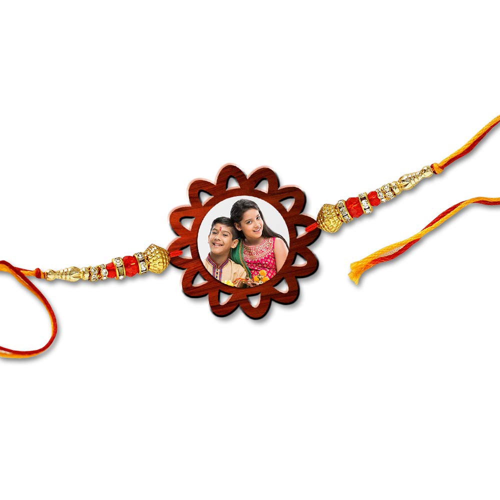 Foto Factory Gifts® Personalized Photo Rakhi Customised Gift for Brother on Rakshabandhan (Design 5)