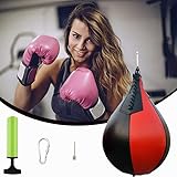 Jiakalamo Boxsack aus Leder mit Drehgelenk, zum Aufhängen, zum Aufhängen, für Workout, Kicken, Kampfsport, Training, MMA, Muay Thai, Boxen, Schwarz + Rot