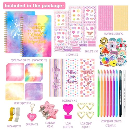 DIY Journal Kit for Girls - DIY Journal Set for Tween & Teen Girls, Stationery Set, Scrapbook & Diary Supplies Set, Journaling Art Crafts Kit, Ideal Gifts for 8 9 10 11 12 13 14 Year Old Girl Gift ideas (JR2539) - Image 2