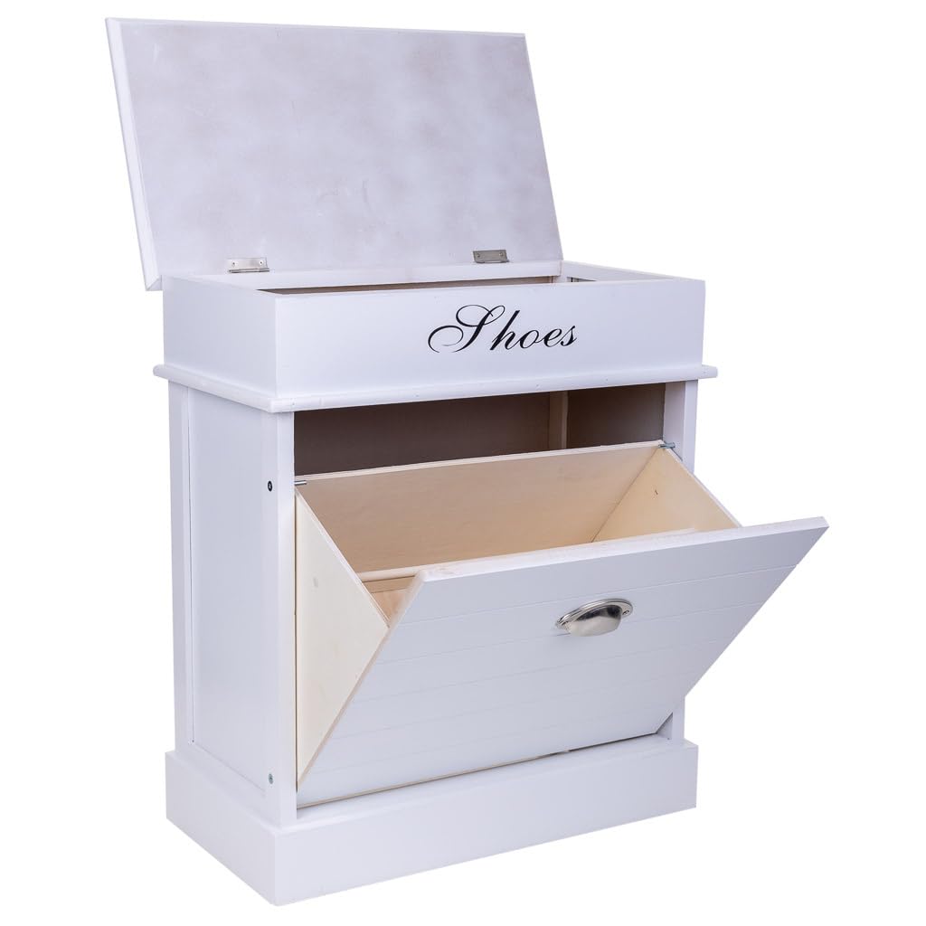 WANDERLUST DECO Zapatero de Madera Blanco 50x28x58
