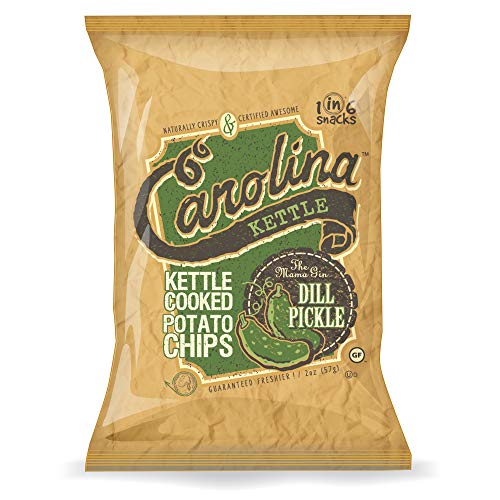 Carolina Kettle - Mama Gin Dill Pickle Kettle Cooked Potato Kettle Chips - Satisfy That Fried Pickle Chips Craving. (12 Pack Case - 2Oz Bags) #TOP13