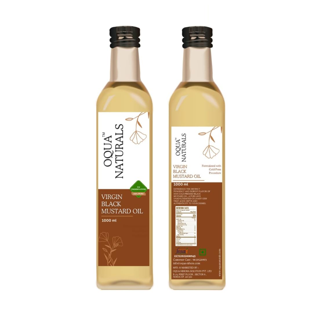 OQUA NATURALS Virgin Black Mustard Oil For Cooking | Unrefined Cold Pressed Mustard Oil, Kolhu/Kacchi Ghani/Mara Chekku/Ganuga | 100% Pure & Natural Unrefined Cooking Oil (B0CVN91WP3) Amazon Price History, Amazon Price Tracker