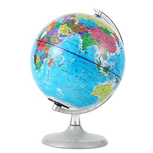 Sh-Ruidu 20Cm World Globe With Night Light, Standing Educational Geographic Globe With Boundaries City Locations(Chinese-English) #TOP1
